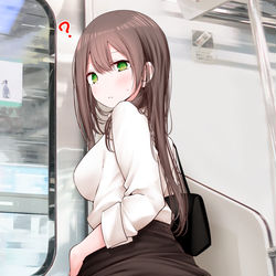 This is a pixiv picture whose title is 「さっきから視線が・・・？」.