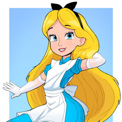 This is a pixiv picture whose title is Alice in Wonderland.