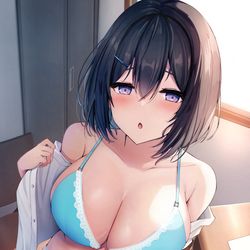 This is a pixiv picture whose title is 下着幼馴染ちゃん.
