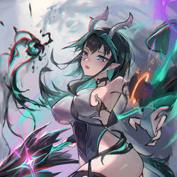 This is a pixiv picture whose title is 小妖龙夏澜.