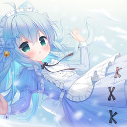 This is a pixiv picture whose title is 雪中少女壁纸.