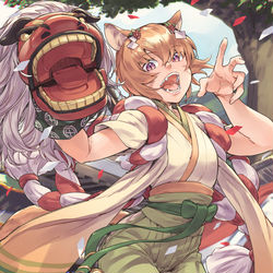 This is a pixiv picture whose title is 獅子の舞.
