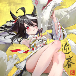 This is a pixiv picture whose title is キタサンブラック　新年イラスト.