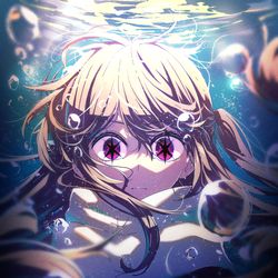 This is a pixiv picture whose title is 『絶対に___』.