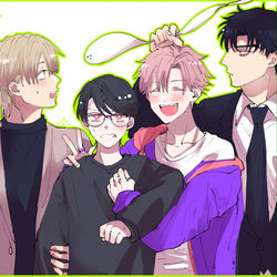This is a pixiv picture whose title is 創作BLラクガキ.