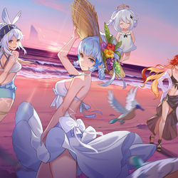 This is a pixiv picture whose title is 原神四周年.