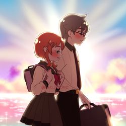 This is a pixiv picture whose title is ふたりの帰り道.