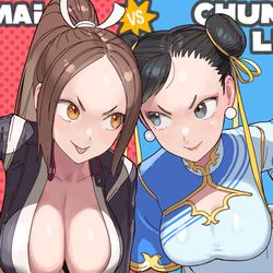 This is a pixiv picture whose title is MAI vs CHUNLI.
