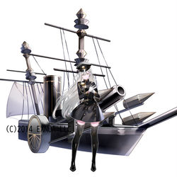 This is a pixiv picture whose title is 鉄製汽船ネメシス号.