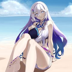 This is a pixiv picture whose title is 崩坏3 米斯忒琳 新服装.