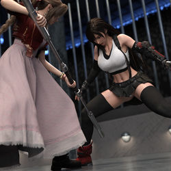 This is a pixiv picture whose title is Opening Tifa's Treasure.