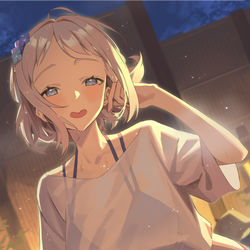 This is a pixiv picture whose title is 温泉泡大福.