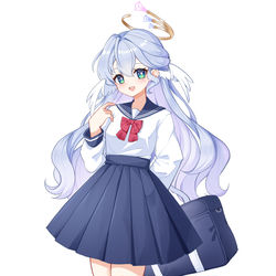 This is a pixiv picture whose title is 水手服小鸟.