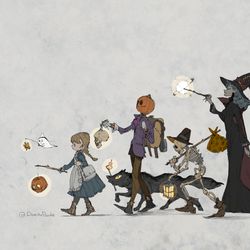This is a pixiv picture whose title is ハロウィンの明かり.