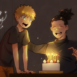 This is a pixiv picture whose title is 「おめでとうナルト！」.