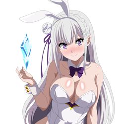 This is a pixiv picture whose title is Bunny Emilia.