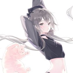 This is a pixiv picture whose title is neko🐈.