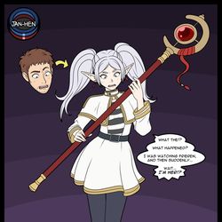 This is a pixiv picture whose title is Body Swap - Frieren.