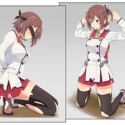 This is a pixiv picture whose title is 衛藤可奈美 投降拘束.