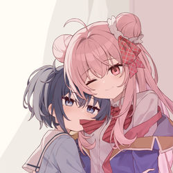 This is a pixiv picture whose title is キャンディペーパーを噛み.