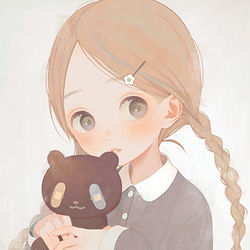 This is a pixiv picture whose title is みつあみ.