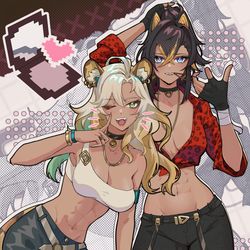 This is a pixiv picture whose title is Xilonen and Dehya.