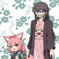 This is a pixiv picture whose title is 鬼滅コラボ記念に描いたやつ.