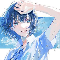 This is a pixiv picture whose title is 青染.