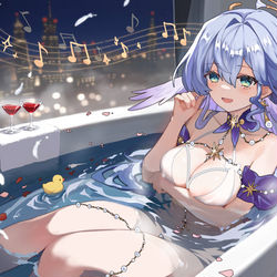 This is a pixiv picture whose title is ロビン知更鸟Robinお風呂.