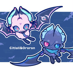 This is a pixiv picture whose title is 🦇🦇.
