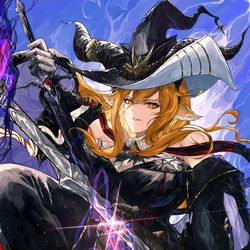 This is a pixiv picture whose title is The Shadow of the Dark Moon 🧡.