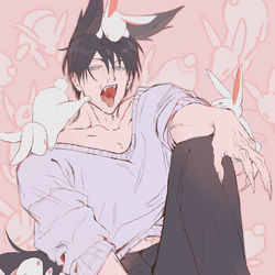This is a pixiv picture whose title is 🐰🐰🐺🐰🐰.