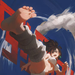 This is a pixiv picture whose title is 桃桃踢!!!.
