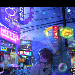 This is a pixiv picture whose title is 旅店外的米依.