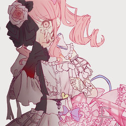 This is a pixiv picture whose title is 見ないで.