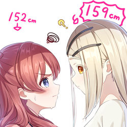 This is a pixiv picture whose title is 身長差.
