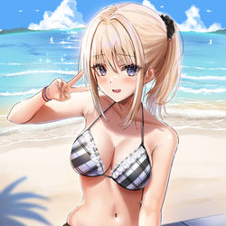 This is a pixiv picture whose title is 楓ちゃんの夏休み！.