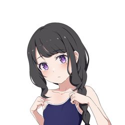 This is a pixiv picture whose title is ロリエルザ　スク水差分.