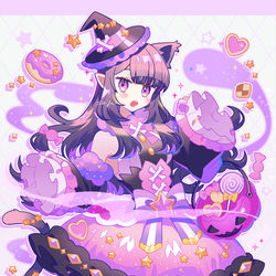 This is a pixiv picture whose title is 魔女猫さん.