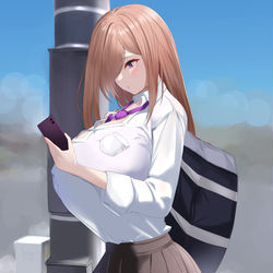 This is a pixiv picture whose title is 信号待ち.