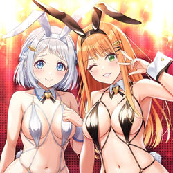 This is a pixiv picture whose title is 【学マス】バニーリーリヤ＆清夏.