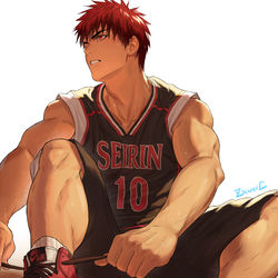 This is a pixiv picture whose title is バッシュを履いている火神くん.