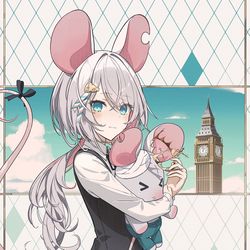 This is a pixiv picture whose title is 兄妹ねずみ.