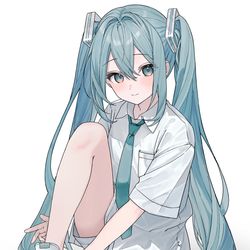 This is a pixiv picture whose title is White Miku.
