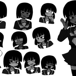 This is a pixiv picture whose title is 黒々さん.