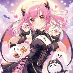 This is a pixiv picture whose title is Trick or Treat🎃.