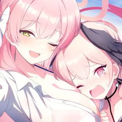 This is a pixiv picture whose title is 水着ハナコ＆水着コハル.