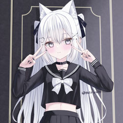 This is a pixiv picture whose title is 🖤 🤍.