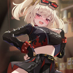 This is a pixiv picture whose title is 「あつくなってきた…♡」.