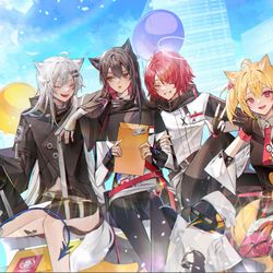 This is a pixiv picture whose title is 🐧📦+🐺.